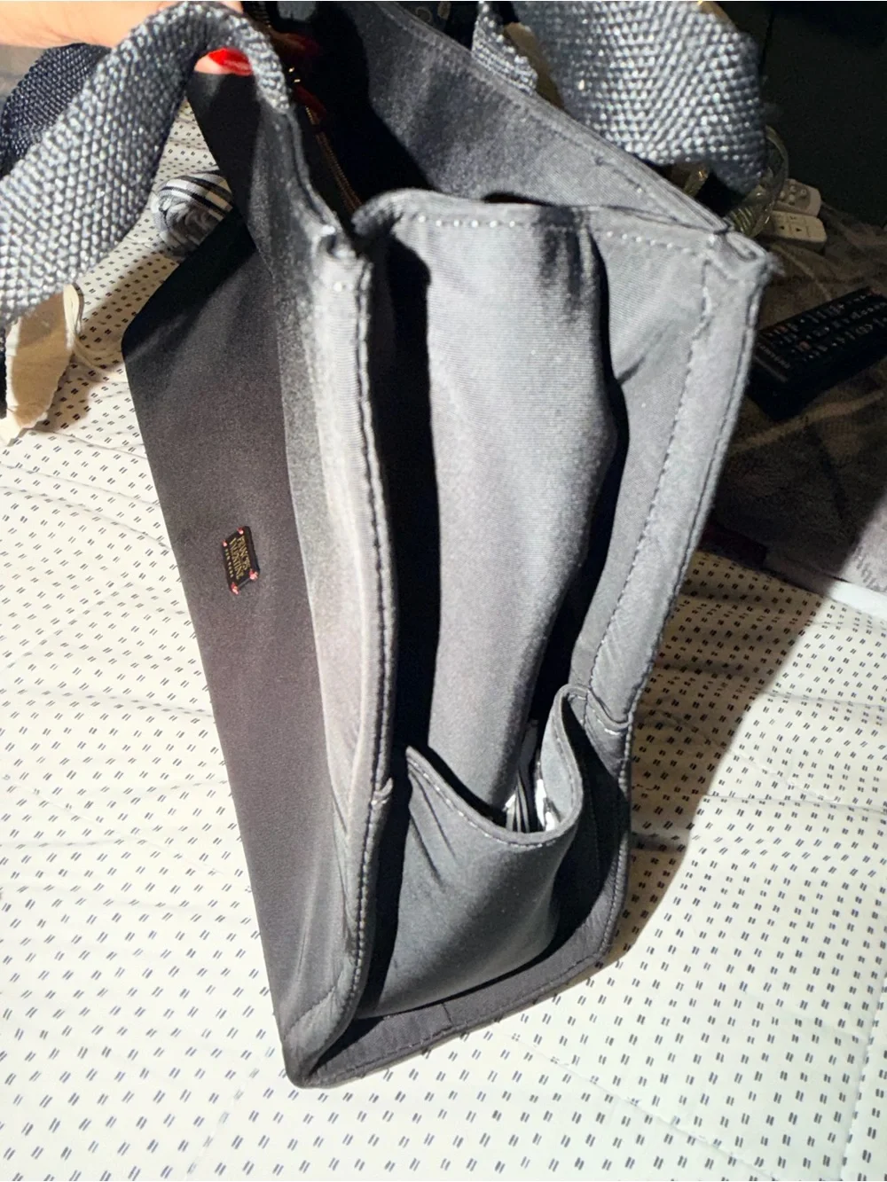 Anne Klein Black Nylon Briefcase Tote